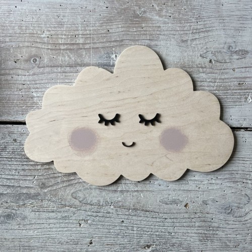 drewniana lampka nocna chmurka