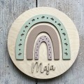 drewniakowa lampka tęcza do pokoju dziewczynki