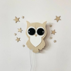 DREWNIAKOWA - LAMPKA DREWNIANA DLA DZIECI SOWA