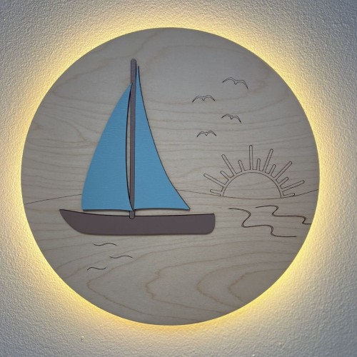 lampka nocna dla chłopca żaglówka