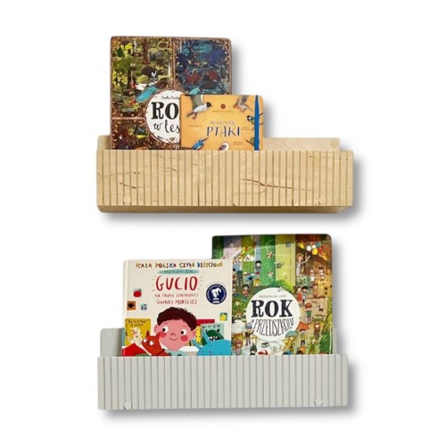 drewniana półeczka na książeczki