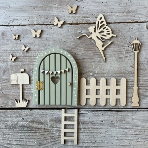 DREWNIAKOWA - ZESTAW DREWNIANYCH DEKORACJI DRZWI WRÓŻKI ZĘBUSZKI