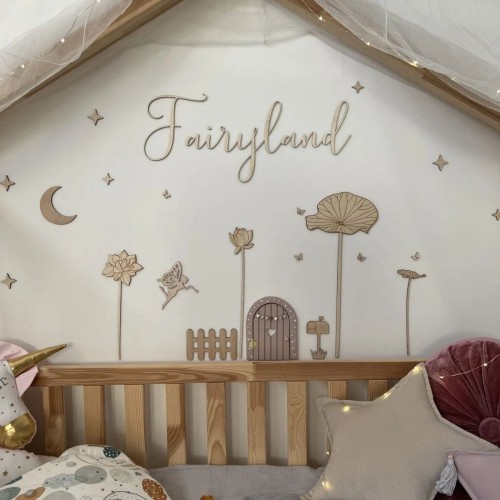 baśniowa dekoracja drewniana na ściane do pokoju dziecka