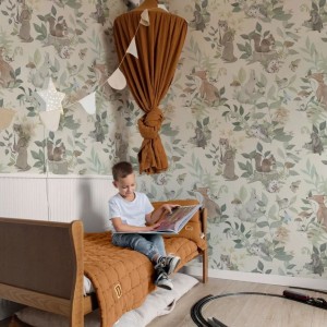 MALUMI - TAPETA DLA DZIECKA ZE ZWIERZĄTKAMI WOODLAND SMALL BEIGE