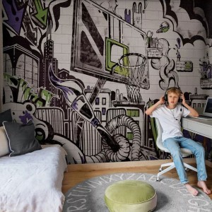 MALUMI - TAPETA DLA CHŁOPCA GRAFFITI GREEN