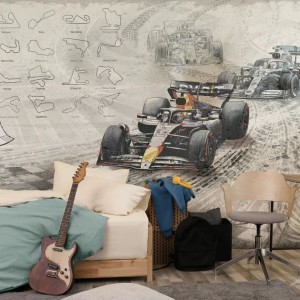 MALUMI - TAPETA DLA CHŁOPCA FORMUŁA 1 YELLOW