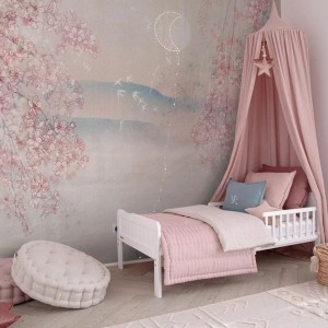 MALUMI - TAPETA DZIECIĘCA W S TYLU JAPOŃSKIM SAKURA WHITE