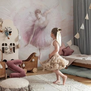 MALUMI - TAPETA DLA DZIEWCZYNKI Z BALETNICĄ BALLET PINK