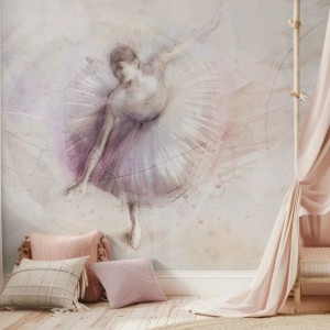 MALUMI - TAPETA DLA DZIEWCZYNKI Z BALETNICĄ BALLET DESERT ROSE