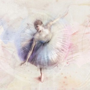 MALUMI - TAPETA DLA DZIEWCZYNKI Z BALETNICĄ BALLET RAINBOW