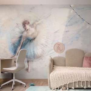 MALUMI - TAPETA DLA DZIEWCZYNKI Z BALETNICĄ BALLET BLUE