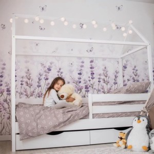 MALUMI - TAPETA DLA DZIEWCZYNKI LAWENDOWA ŁĄKA VIOLET