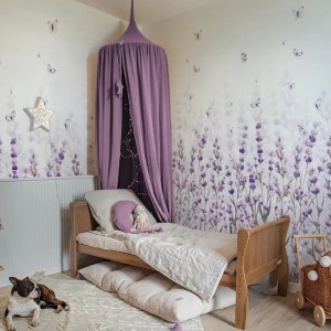 MALUMI - TAPETA DLA DZIEWCZYNKI LAWENDOWA ŁĄKA GREEN