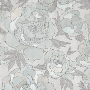 MALUMI - TAPETA DZIEWCZĘCA PEONIES SAGE GREY