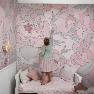 MALUMI - TAPETA DZIEWCZĘCA PEONIES PINK