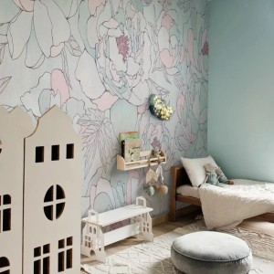 MALUMI - TAPETA DZIEWCZĘCA PEONIES BUBBLEGUM