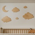 drewniane dekoracja na ścianę chmurki