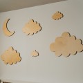 drewniane dekoracja na ścianę chmurki