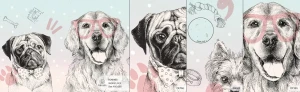 MALUMI DOGGIES PINK - PRÓBKA TAPETY  