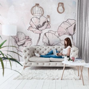 MALUMI - TAPETA DZIEWCZĘCA FLORA KIDS BLUE