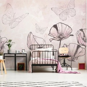 MALUMI - TAPETA DZIEWCZĘCA FLORA KIDS PINK