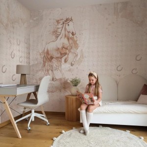 MALUMI - TAPETA DZIEWCZĘCA Z KONIEM GALOP COOPER