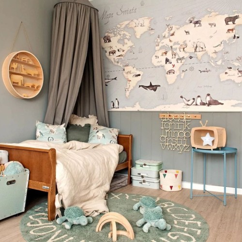 tapeta dla dziecka malumi mapa świata maps blue (1).jpg