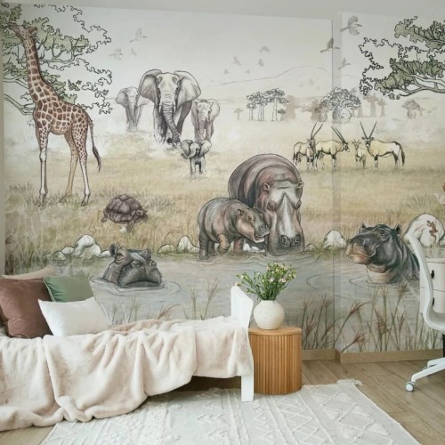 tapeta swanna zwierzęta afryka