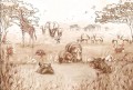 tapeta dziecięca malumi zwięrzęta afryka sawanna sepia (1).jpg