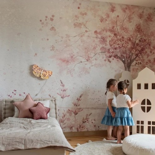 tapeta dla dziewczynki merry cherry pink drzewo wiśnia (5).jpg