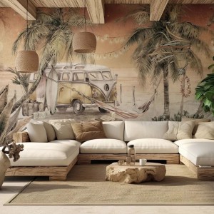 MALUMI - TAPETA DLA DZIECKA SURF CAMP RED