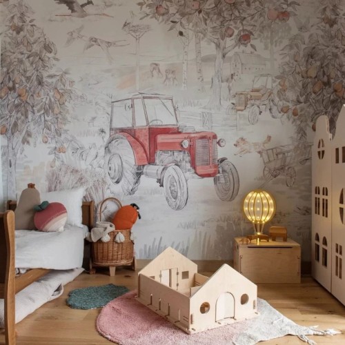 tapeta dla chłopca z traktorem vintage coountry boys (2).jpg