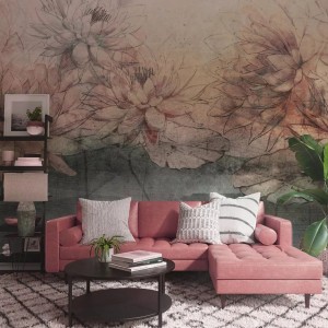 MALUMI - TAPETA WATER LILIES ORANGE