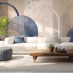 MALUMI - TAPETA MODERN ARCHES NAVY BLUE