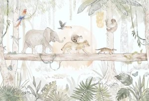 MALUMI SAFARI ANIMALS GREEN - PRÓBKA TAPETY  