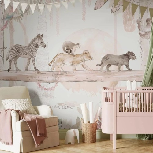 tapeta dla dziecka safari animalas rose (1).jpg
