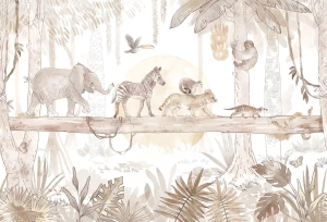 MALUMI SAFARI ANIMALS SEPIA - PRÓBKA TAPETY  