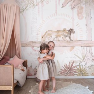 MALUMI - TAPETA DLA DZIECKA SAFARI LION ROSE