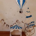 drewniana girlanda do pokoju retro dla dziecka circus
