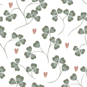DEKORNIK - TAPETA PASTEL CLOVERS AND HEARTS
