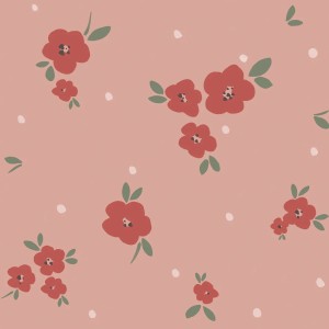 DEKORNIK - TAPETA FLORAL DRAW PINK RED