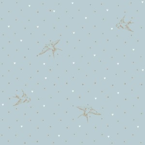 DEKORNIK - TAPETA SWALLOWS ON BLUE