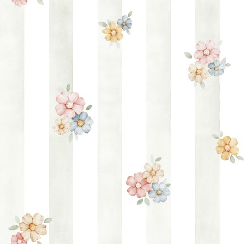 tapeta w kwiaty do pokoju dziewczynki pastel flowers(9).jpg