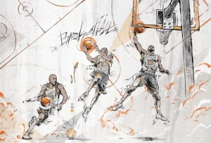 MALUMI BASKETBALL ORANGE - PRÓBKA TAPETY 