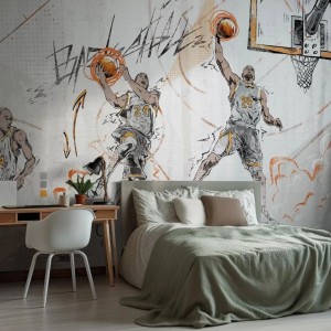 MALUMI - TAPETA DLA CHŁOPCA BASKETBALL ORANGE