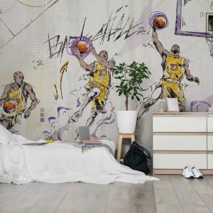 MALUMI - TAPETA DLA CHŁOPCA BASKETBALL VIOLET