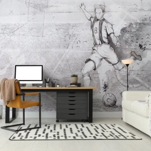 MALUMI - TAPETA DLA CHŁOPCA SOCCER BLACK AND WHITE