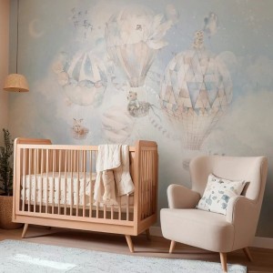 MALUMI - TAPETA DLA DZIECI Z LATAJĄCYMI BALONAMI BALLOONS BLUE