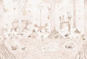 MALUMI MINI ZOO SEPIA - PRÓBKA TAPETY