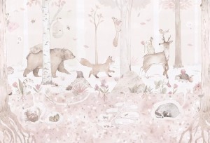 MALUMI MINI ZOO ROSE - PRÓBKA TAPETY  